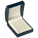 Paper Covered Hoop Earring Box with Gold Accent and White Interior