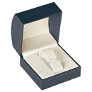 Paper Covered Bangle or Watch Box with Gold Accent and White Interior