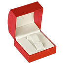 Paper Covered Bangle or Watch Box with Gold Accent and White Interior