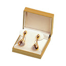 Paper Covered French Clip Earring Box with Gold Accent
