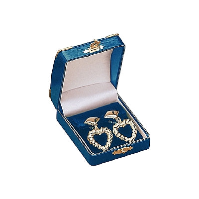 Leatherette Clip Earring Box with Gold Trim and Closure