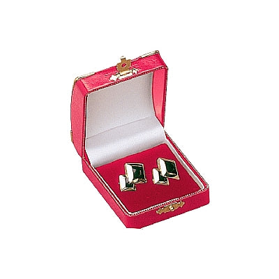 Leatherette Cufflink Box with Gold Trim and Closure