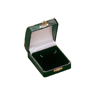 Leatherette Hoop Earring Box with Gold Trim and Closure