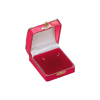 Leatherette Hoop Earring Box with Gold Trim and Closure