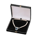 Leatherette Pearl Box with Gold Trim and Closure