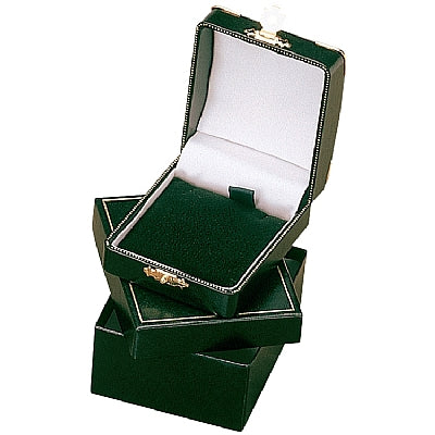 Leatherette Pendant Box with Gold Trim and Closure