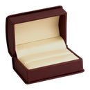 Leatherette Double Ring Box Leatherette Interior with Matching Ribboned Packer