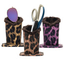 Animal Print Desktop Holder with Plush Interior