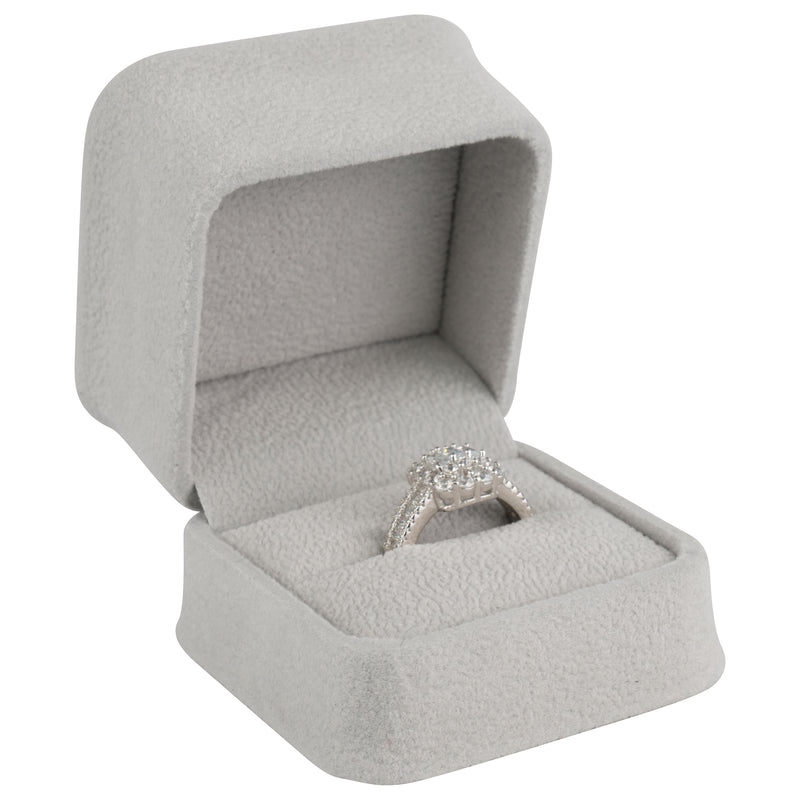 Suede Single Ring Box with Matching Suede Interior