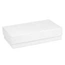 Rosewood Look French Clip Box with White Leatherette Interior
