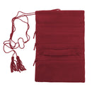 Burgundy Suede Pouch with Multiple Zippered Compartments