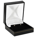 Paper Covered Clip Earring Box with Gold Accent