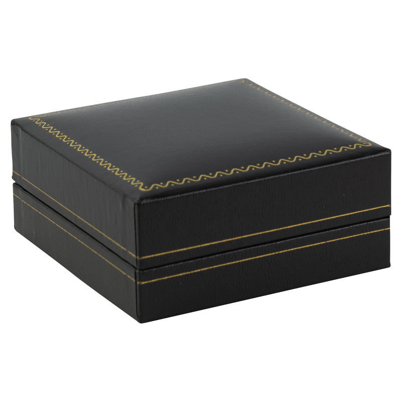 Paper Covered French Clip Earring Box with Gold Accent