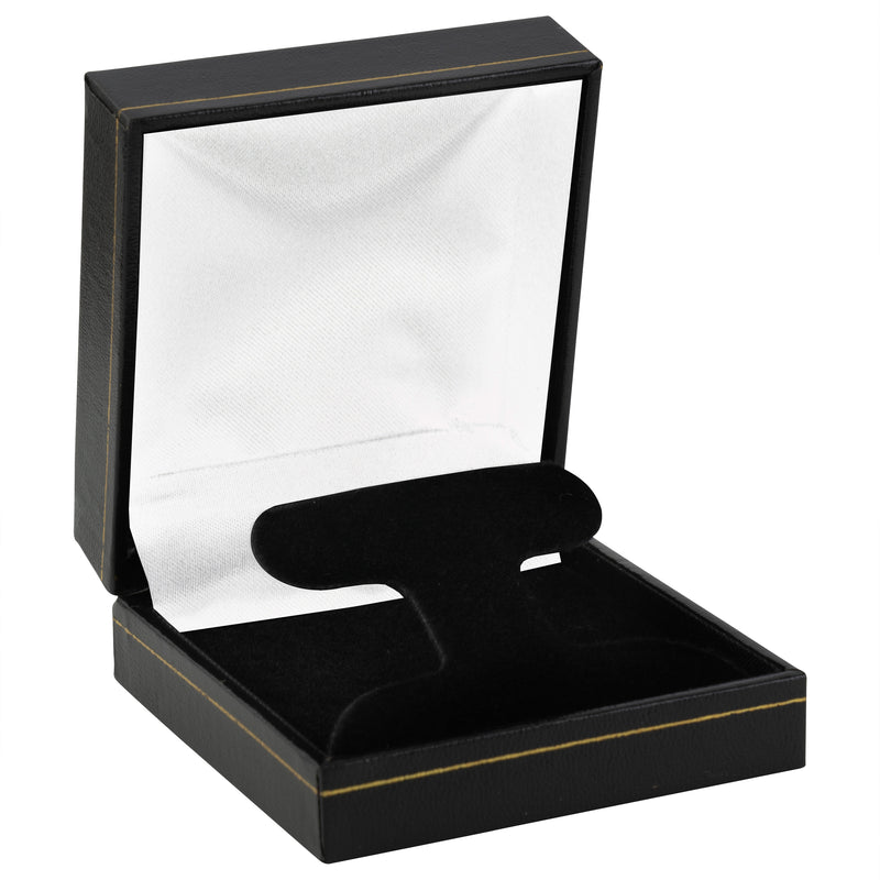 Paper Covered French Clip Earring Box with Gold Accent