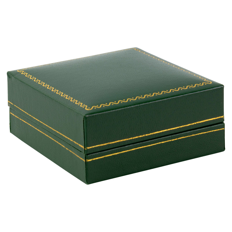 Paper Covered French Clip Earring Box with Gold Accent