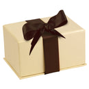 Leatherette Double Ring Box Leatherette Interior with Matching Ribboned Packer