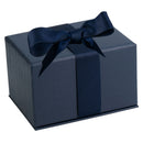 Leatherette Double Ring Box Leatherette Interior with Matching Ribboned Packer