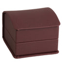 Leatherette Single Ring Box Leatherette Interior with Matching Ribboned Packer