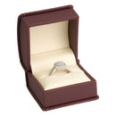 Leatherette Single Ring Box Leatherette Interior with Matching Ribboned Packer