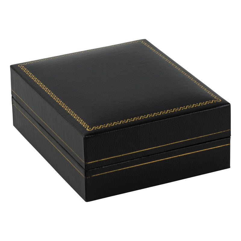 Paper Covered Large Pendant Box with Gold Accent