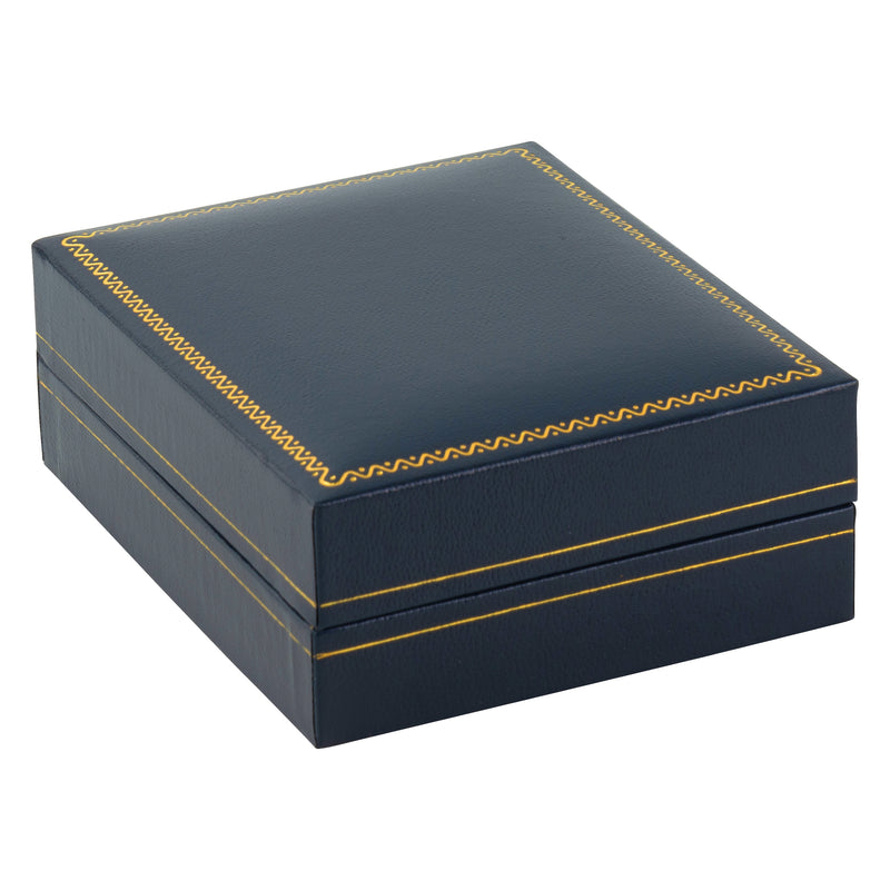 Paper Covered Large Pendant Box with Gold Accent