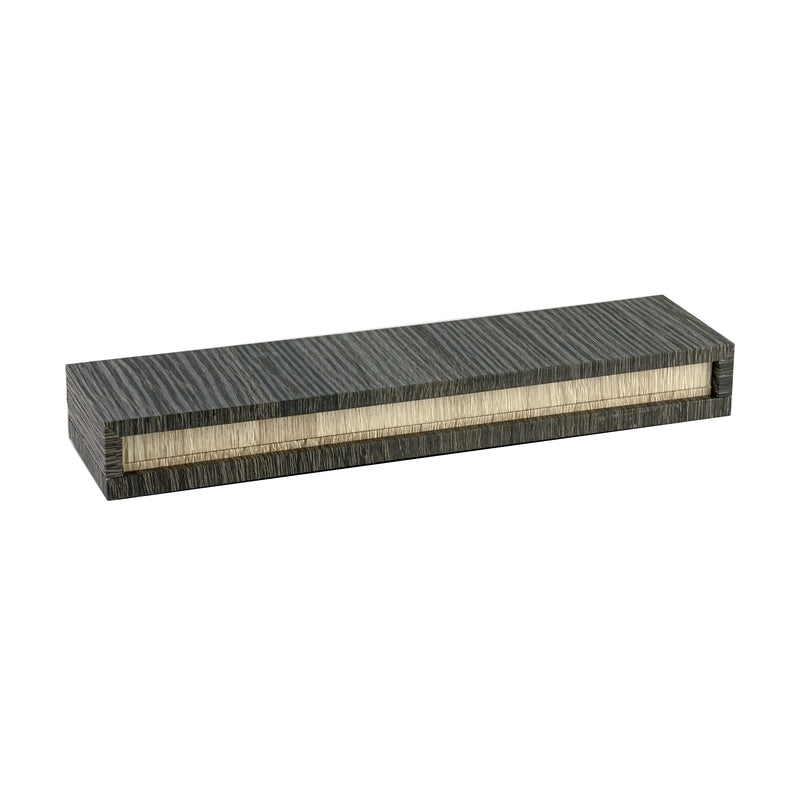 Textured Wood-Grain Bracelet Box with Rich Suede Interior