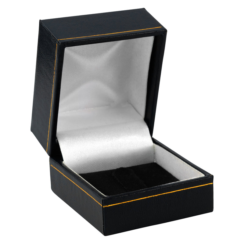 Paper Covered Clip Ring Box with Gold Accent