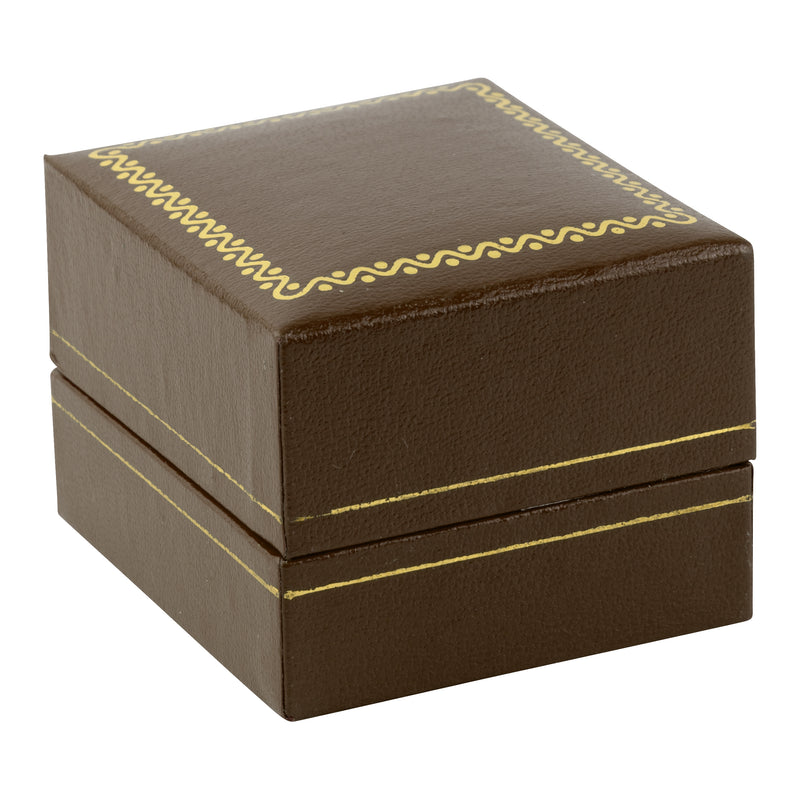 Paper Covered Clip Ring Box with Gold Accent