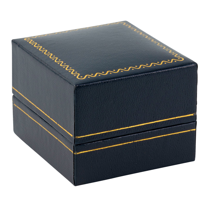 Paper Covered Clip Ring Box with Gold Accent