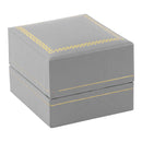 Paper Covered Clip Ring Box with Gold Accent
