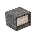 Textured Wood-Grain Single Ring Box with Rich Suede Interior