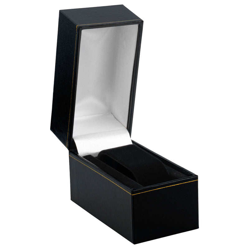 Paper Covered Standing Bangle Box with Gold Accent