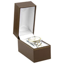 Paper Covered Standing Bangle Box with Gold Accent