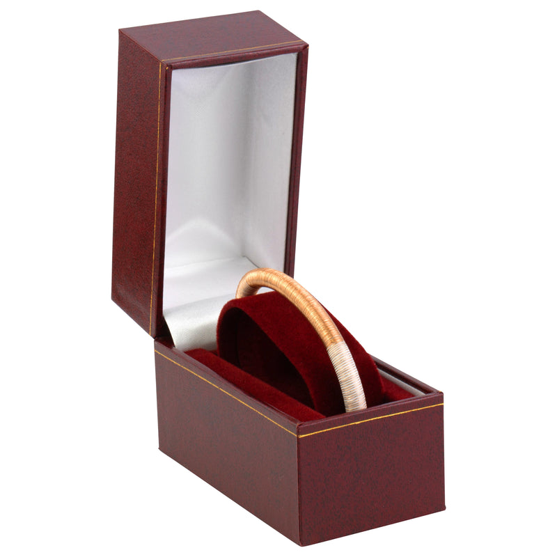 Paper Covered Standing Bangle Box with Gold Accent