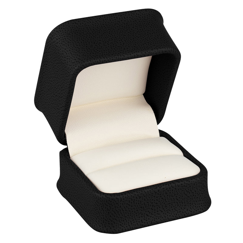 Nabuka Leatherette Single Ring Box with Cream Interior