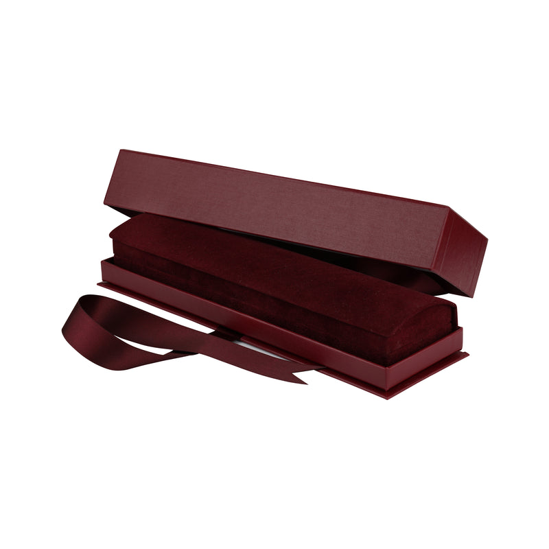 Suede Bracelet Box with Matching Interior with Ribboned Packer