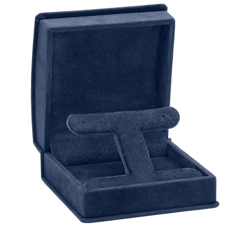 Suede French Clip Earring Box with Matching Interior with Ribboned Packer