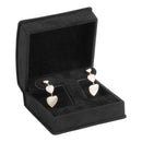 Suede French Clip Earring Box with Matching Interior with Ribboned Packer