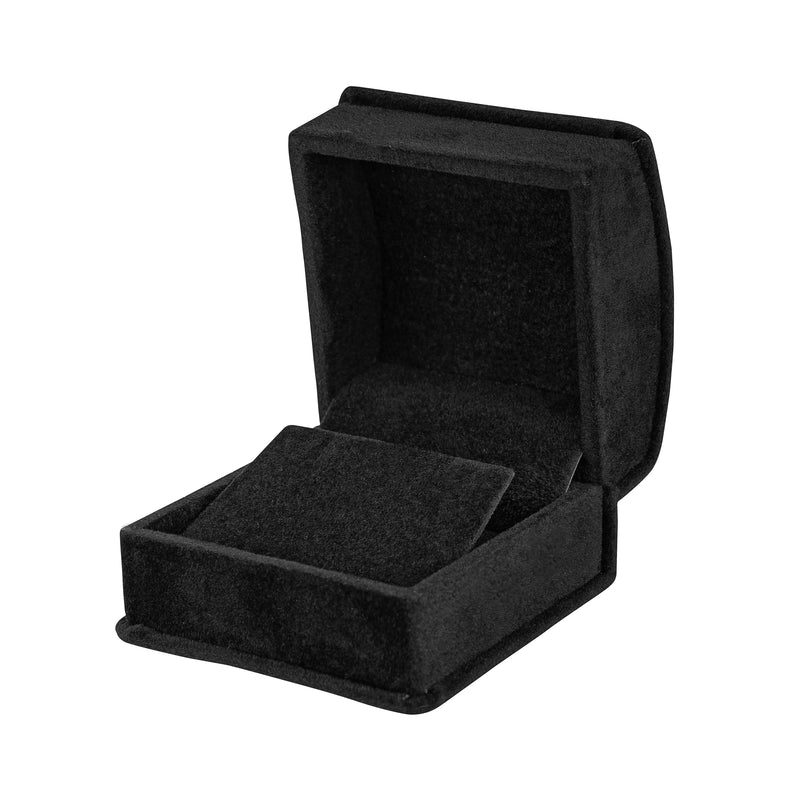 Suede Single Earring Box with Matching Interior with Ribboned Packer