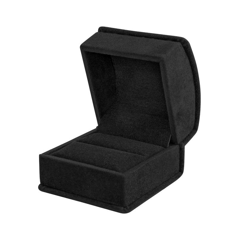 Suede Single Ring Box with Matching Interior with Ribboned Packer