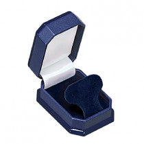Paper Covered French Clip Earring Box with Wooden Caps on The Lid And Base, Velour Inserts and Satin Inner Lids