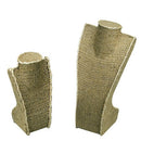 Jute Sack Covered Neck Jewelry Display