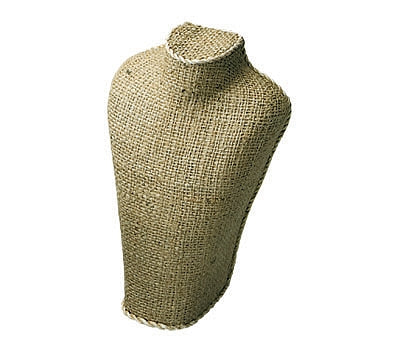 Jute Sack Covered Neck Jewelry Display