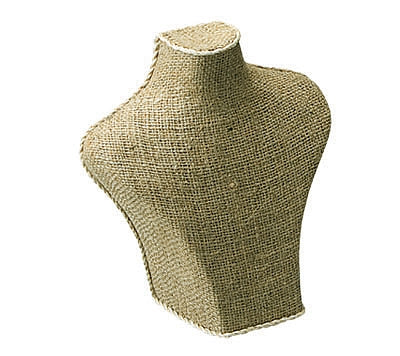 Jute Sack Covered Neck Jewelry Display