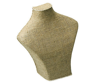 Jute Sack Covered Neck Jewelry Display