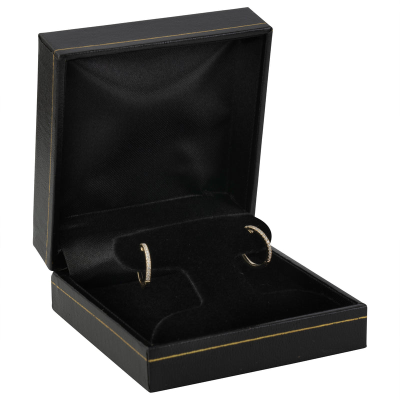 Paper Covered French Clip Earring Box with Gold Accent