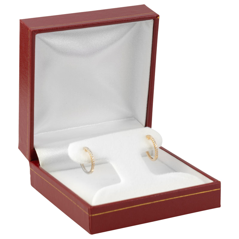 Paper Covered French Clip Earring Box with Gold Accent