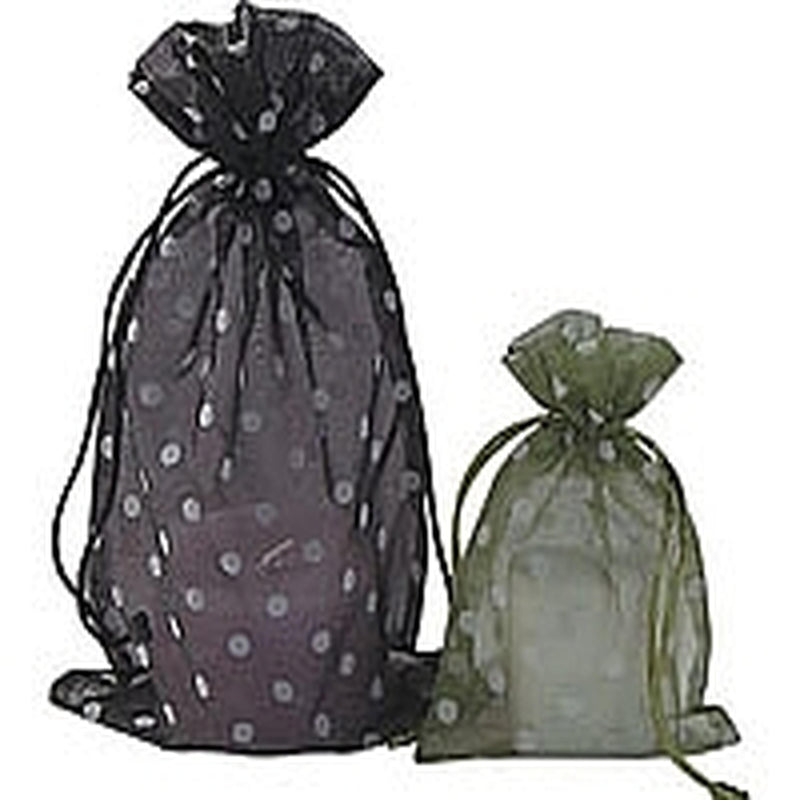 Organza Drawstring  Pouch with Polka Dots