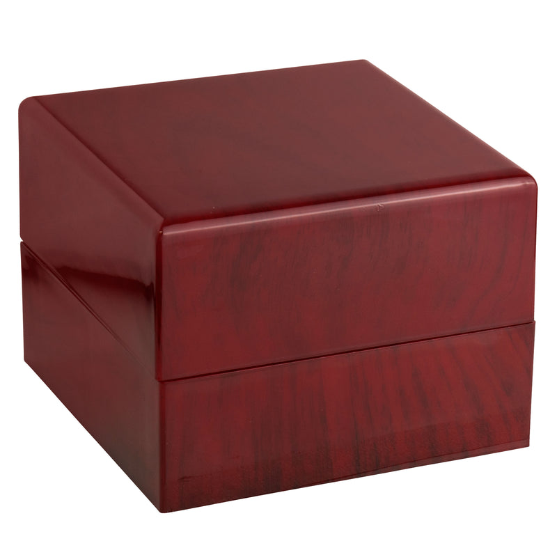 Rosewood Look Bangle or Watch Box with White Leatherette Interior