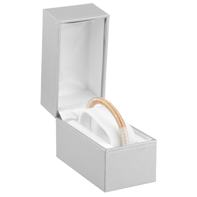 Paper Covered Standing Bangle Box with Gold Accent